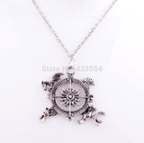 Crest Pendant Compass Necklace