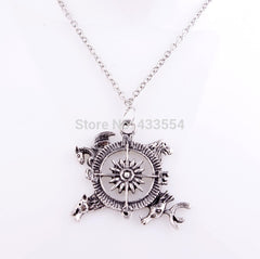 Crest Pendant Compass Necklace